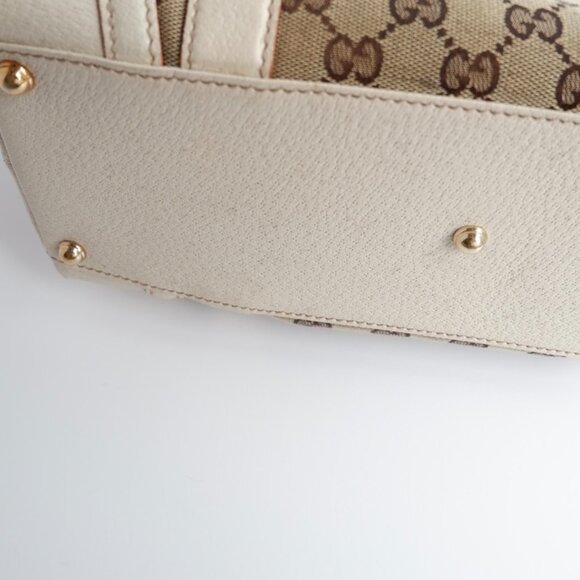 Authentic Preowned Gucci White GG Canvas/Leather Small Shoulder Bag - Picture 16 of 16